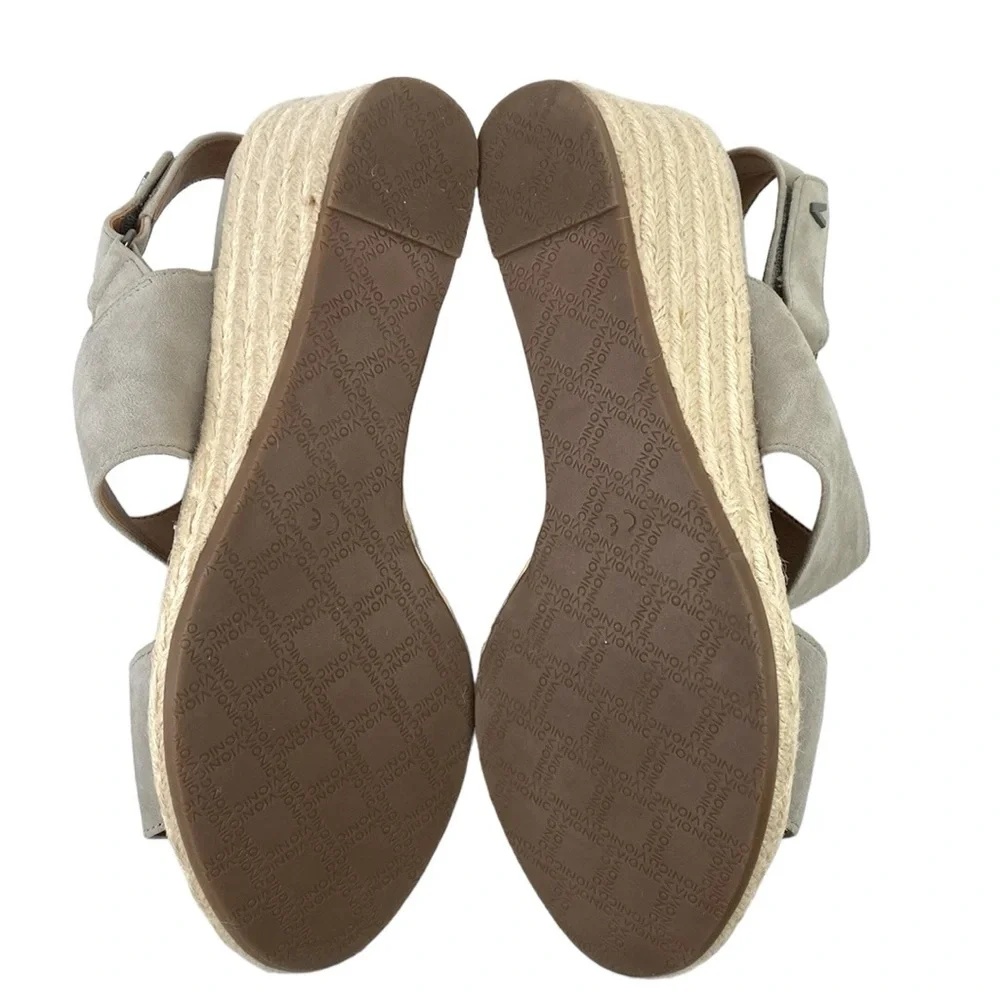Vionic Brooke Suede Woven Wedge Espadrille Sandals